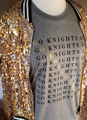 GO Knights Go Metallic repeat Hockey Vegas Knights Shirt Local Tee Tshirt 
