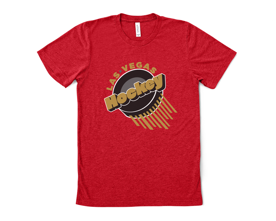 Las vegas local Hockey Tee Shirt Company Retro Reverse Red Hockey Knights Golden VGK Shirt