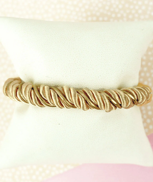 Twisted Cord Cuff Bracelet-Gold
