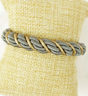 Twisted Cord Cuff Bracelet-Gray