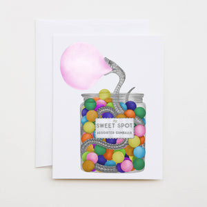 Bubble Gum Snake Greeting Card