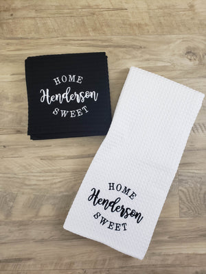 Home Sweet Henderson Towel-White