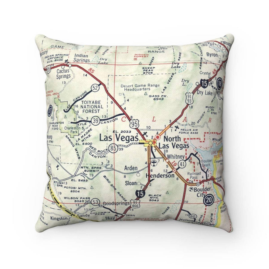 Las Vegas Vintage Map Home Decor Pillow Accessorize