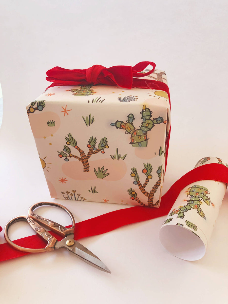 Christmas Desert Cactus Nevada Wrapping Paper – Beaucoup 702 Las Vegas