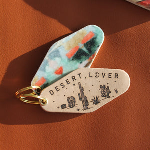 DESERT LOVER Leather & Velvet Keychain