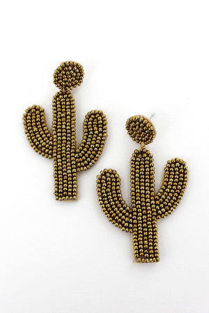 Gold Cactus Seed Bead Earrings