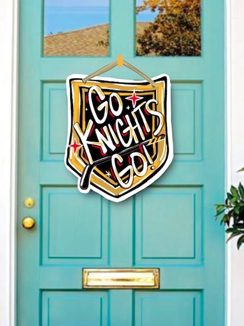 Las Vegas Golden Knights Go Knights Go Front Door Sign Decor